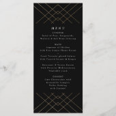 Gold Black Elegance Diamond Geo Deco Wedding Menu (Voorkant)