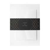 Gold Black Elegance Diamond Geo Deco Wedding Uitnodigingen Wikkel (Voorkant Voorbeeld)