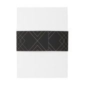 Gold Black Elegance Diamond Geo Deco Wedding Uitnodigingen Wikkel (Achterkant Voorbeeld)