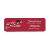 Gold & Black Elegant Afstuderen Retouradres Etiket (Voorkant)