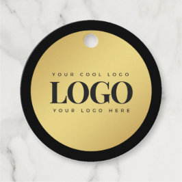 Gold & Black Elegant Business Company Custom Logo Bedankjes Labels