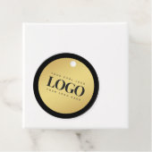 Gold & Black Elegant Business Company Custom Logo Bedankjes Labels (In situ)