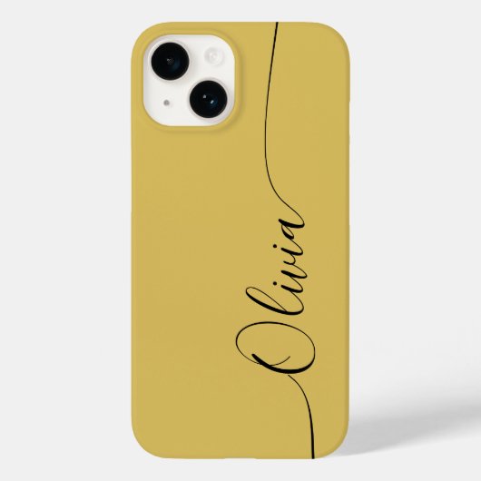 Gold Black Elegant Calligraphy Script Name Case-Mate iPhone Case (Achterkant)