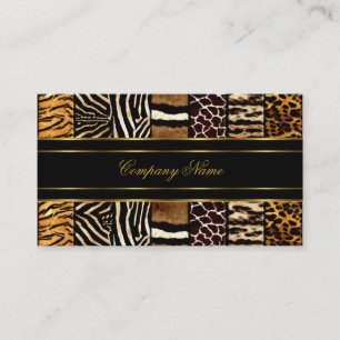 Gold Black Elegant Gemengde Zebra Luipaard Tijger Visitekaartje