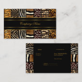Gold Black Elegant Gemengde Zebra Luipaard Tijger Visitekaartje (Voorkant / Achterkant)