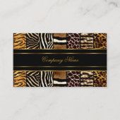Gold Black Elegant Gemengde Zebra Luipaard Tijger Visitekaartje (Voorkant)