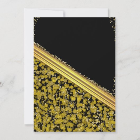 Gold & Black Elegant Glam Company Holiday Party Kaart (Achterkant)