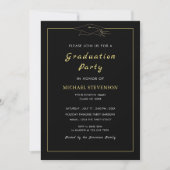 Gold Black Elegant Graduance Party Invitation (Voorkant)