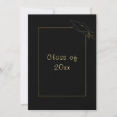 Gold Black Elegant Graduance Party Invitation (Achterkant)