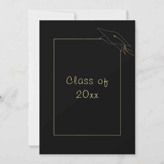 Gold Black Elegant Graduance Party Invitation (Achterkant)