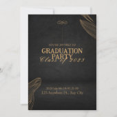 Gold Black Elegant Graduance Party Invitation Kaart (Voorkant)