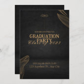 Gold Black Elegant Graduance Party Invitation Kaart (Voorkant / Achterkant)
