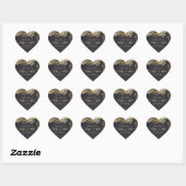 Gold Black elegant  lace bruiloft Hart Sticker (Vel)