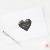 Gold Black elegant  lace bruiloft Hart Sticker (Envelop)