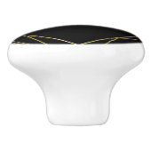 Gold & Black Elegant Modern Geometric Glam Deco Keramische Knop (Zijkant)