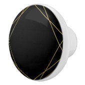 Gold & Black Elegant Modern Geometric Glam Deco Keramische Knop (Rechts)