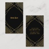 Gold & Black Elegant Modern Geometric Glam Deco Visitekaartje (Voorkant / Achterkant)
