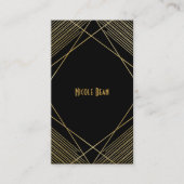 Gold & Black Elegant Modern Geometric Glam Deco Visitekaartje (Voorkant)