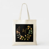Gold Black Elegant Monogram Tote Bag (Achterkant)