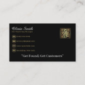 Gold Black Elegant QR Code Visitekaartje 18 (Voorkant)