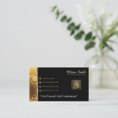 Gold Black Elegant QR Code Visitekaartje 19 (Staand voorkant)