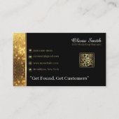 Gold Black Elegant QR Code Visitekaartje 19 (Voorkant)