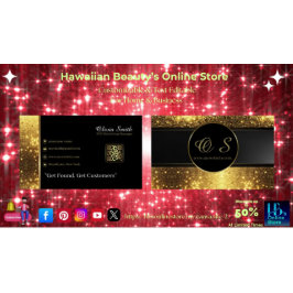 Gold Black Elegant QR Code Visitekaartje 19