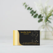Gold Black Elegant Sjabloon Visitekaartje (Staand voorkant)