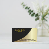 Gold Black Elegant Sjabloon Visitekaartje (Staand voorkant)