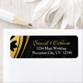 Gold Black Elegant Wedding Jubileum Address Etiket (Insitu)