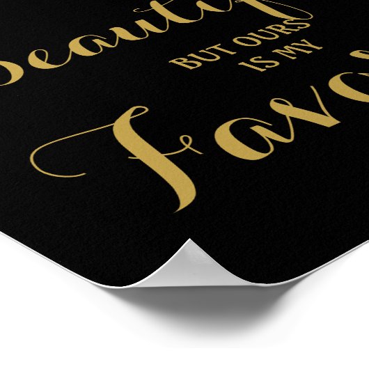 Gold & Black Elk liefdesverhaal is een trouwbord Poster (Hoek)