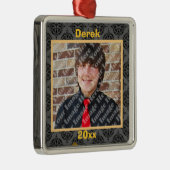 Gold Black en Grey Damask Keepomwille Ornament (Rechts)