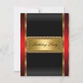 Gold Black en Red Art Deco Uitnodiging (Voorkant)