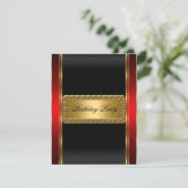 Gold Black en Red Art Deco Uitnodiging (Staand voorkant)