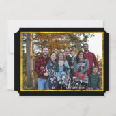 Gold Black en Red Family Foto Holiday Kerstmis Feestdagenkaart (Voorkant)
