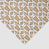 Gold, Black en White Art Deco Fan Flowers Patroon Tissuepapier (Detail)