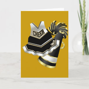 Gold Black en White Cheerleader Kaart