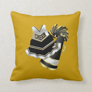 Gold Black en White Cheerleader Kussen