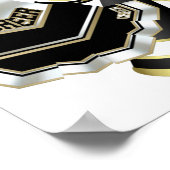 Gold Black en White Cheerleader Poster (Hoek)