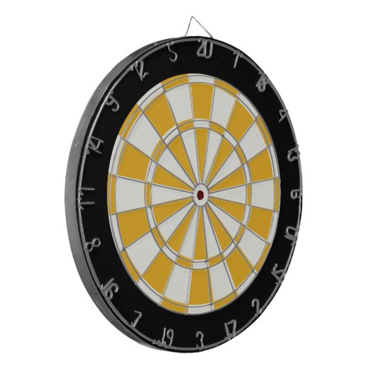 Gold Black en White Dartbord (Voorkant Links)