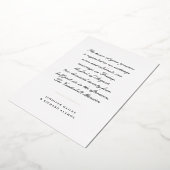 Gold, Black en White Script Wedding Invitation Folie Uitnodiging (Gedraaid)