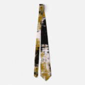 Gold Black en White Stropdas (Achterkant)