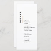Gold Black en White Typography bruiloft Bar Menu (Voorkant / Achterkant)