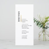 Gold Black en White Typography bruiloft Bar Menu (Staand voorkant)