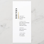 Gold Black en White Typography bruiloft Bar Menu (Voorkant)