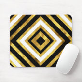 Gold Black en White Waterverf Diamond Muismat (Met muis)