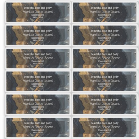 Gold Black Essentiële Olie 10ml Fles Product Label (Voorkant)