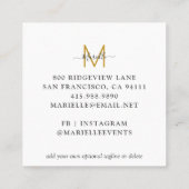 Gold Black Event Planner Visitekaartje (Achterkant)