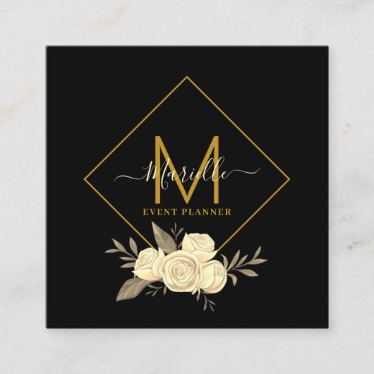 Gold Black Event Planner Visitekaartje (Voorkant)