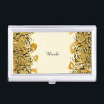 Gold & Black Exotic Oerwoud Cheetah Cream Glamour Visitekaarthouder<br><div class="desc">Gold & Black Exotic Oerwoud Cheetah Cream Glamor Card Holder. Pas aan met om het even welke tekst of verlaat het leeg.</div>